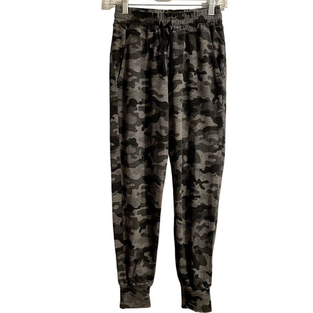 Sundry For Evereve Camo Jogger Size XS Gray Black Pockets SOFT Athleisure